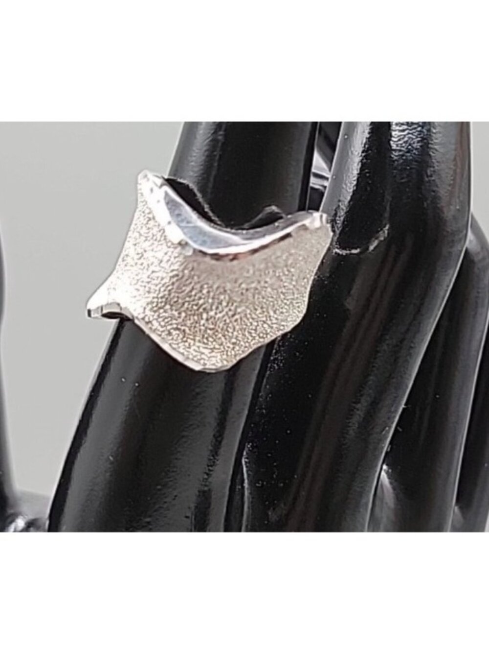Vintage Sterling Silver Diamond Drizzle Cut Wave Ring Milor Italy Size 6.5 925 - Picture 8 of 16